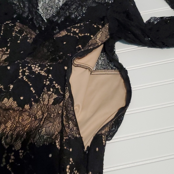 Jump Apparel Eyelash Fringed A-line Bodycon Dress - Black - Picture 10 of 10